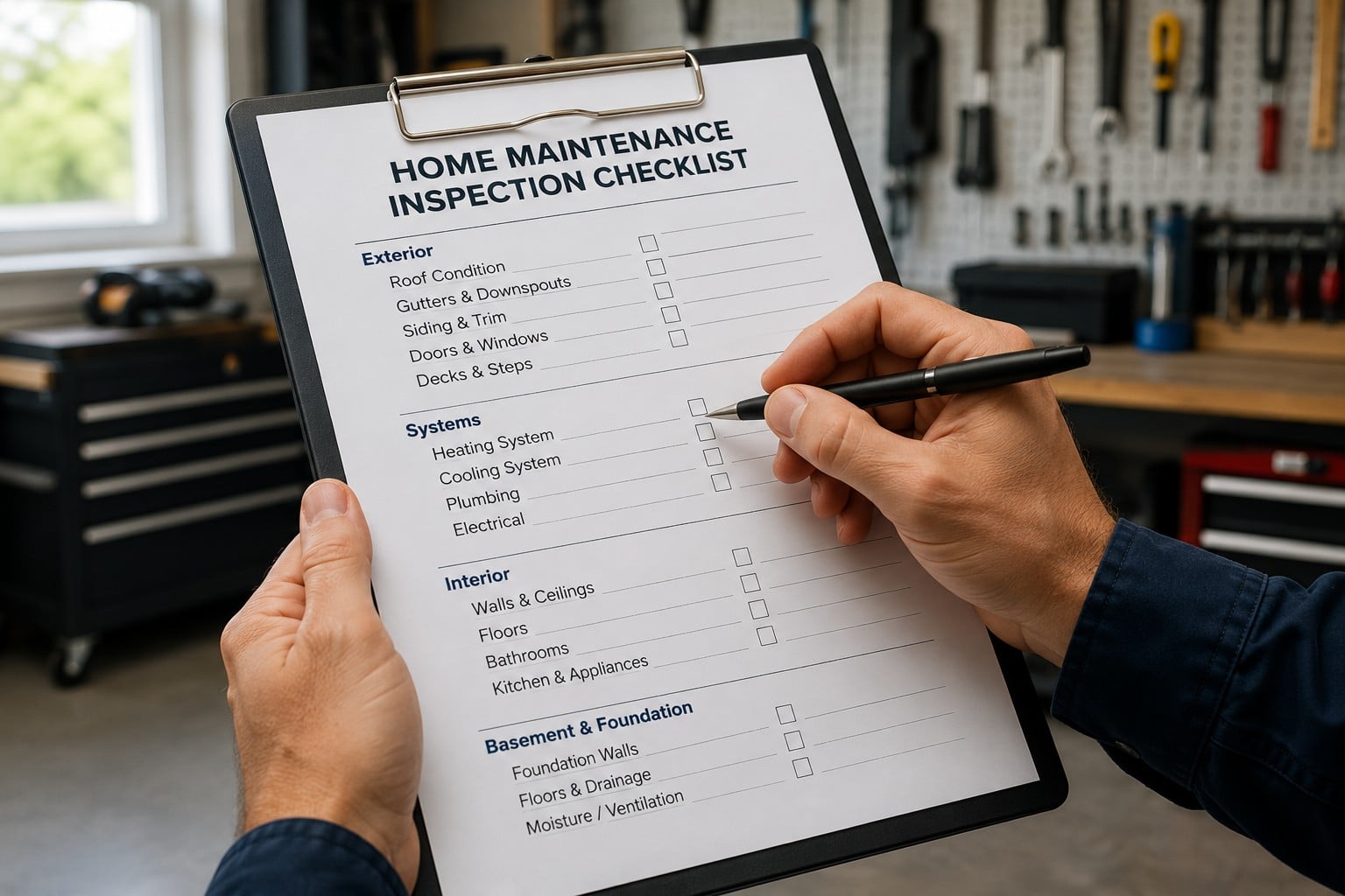 Home maintenance inspection checklist